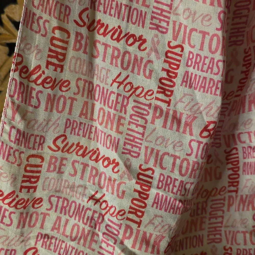 Pink and White Women's Scarf - Picture 3 of 3